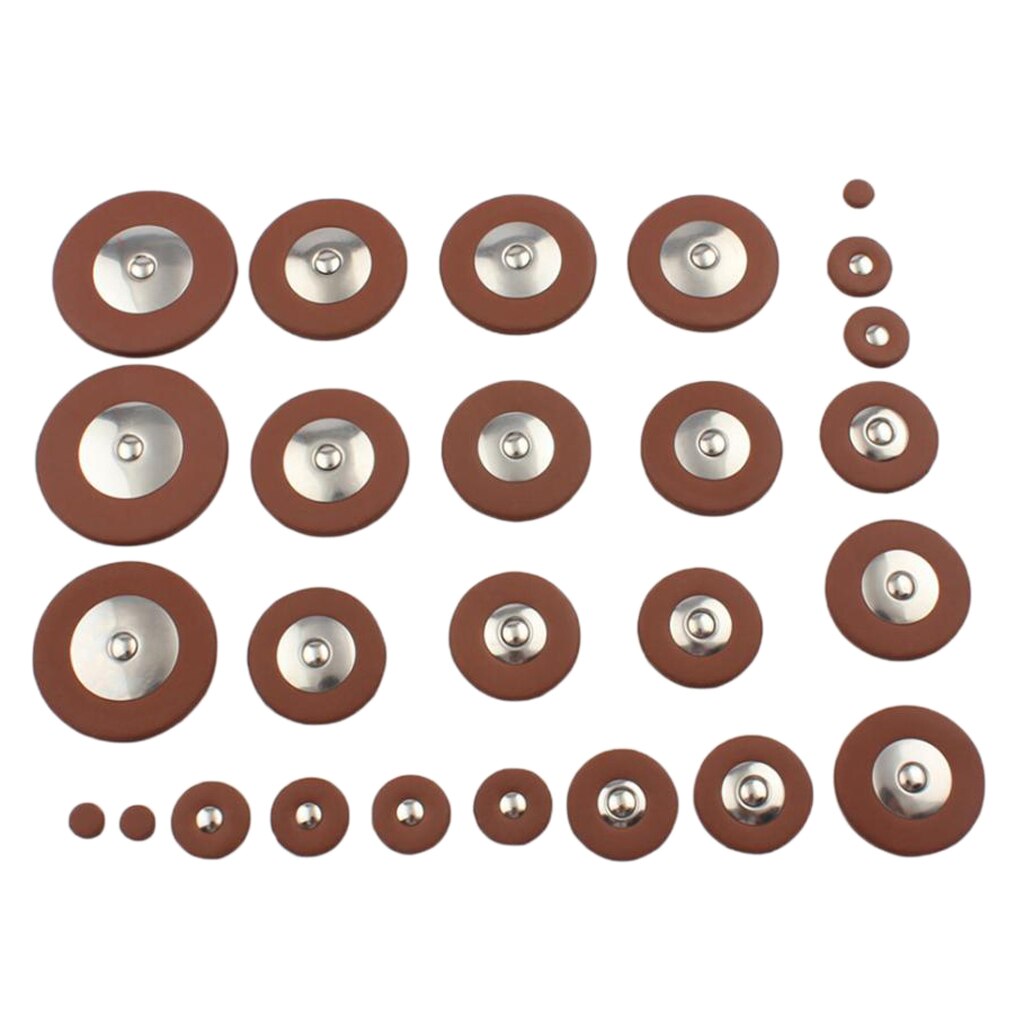 26 Stuks Altsax Pads Sax Leather Pads Vervanging Voor Saxofoon Sax Accessoire
