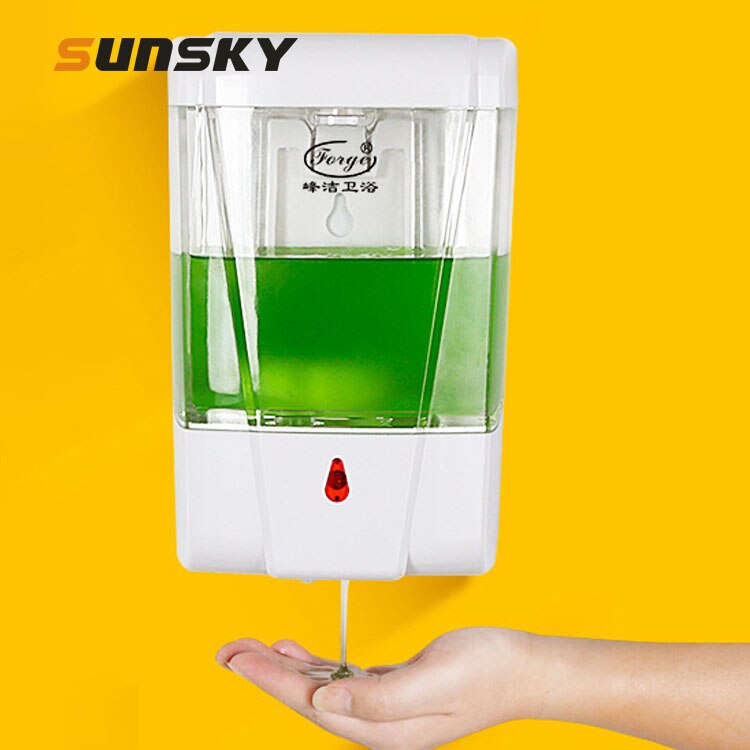 Dispensador automático de jabón líquido de 700ml montado en la pared dispensador automático de coche de inducción para suministros al aire libre de Hotel suministros para el baño del hogar
