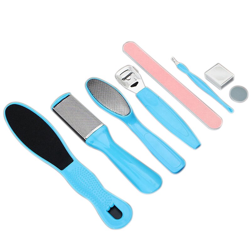 Bebê 8 Pçs/set Manicure Cuidados Com Os Pés Conjunto de Arquivo Morto Pele Dura Callus remover Raspador Pedicure Grosa Ferramentas Cuidados Com Os Pés Tool Kit Dropship