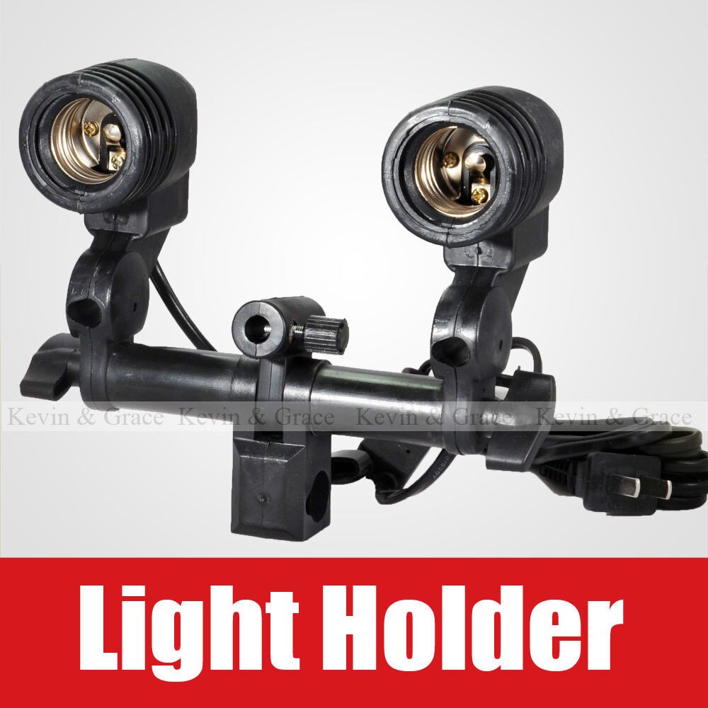 Double Head Photography Studio Light Fitting Photo Lighting E27 Socket Bulb Holder Flash Umbrella Bracket EU or US Plug