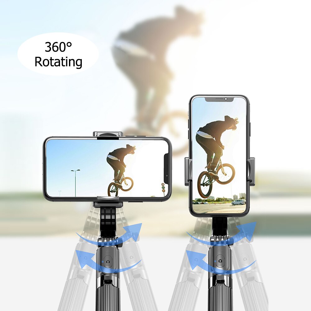 3 in 1 Phone Gimbal Stabilizer Selfie Stick Tripod 86cm 5-Section with Remote Shutter Phone Clamp Smart Rotatable for Smartphone