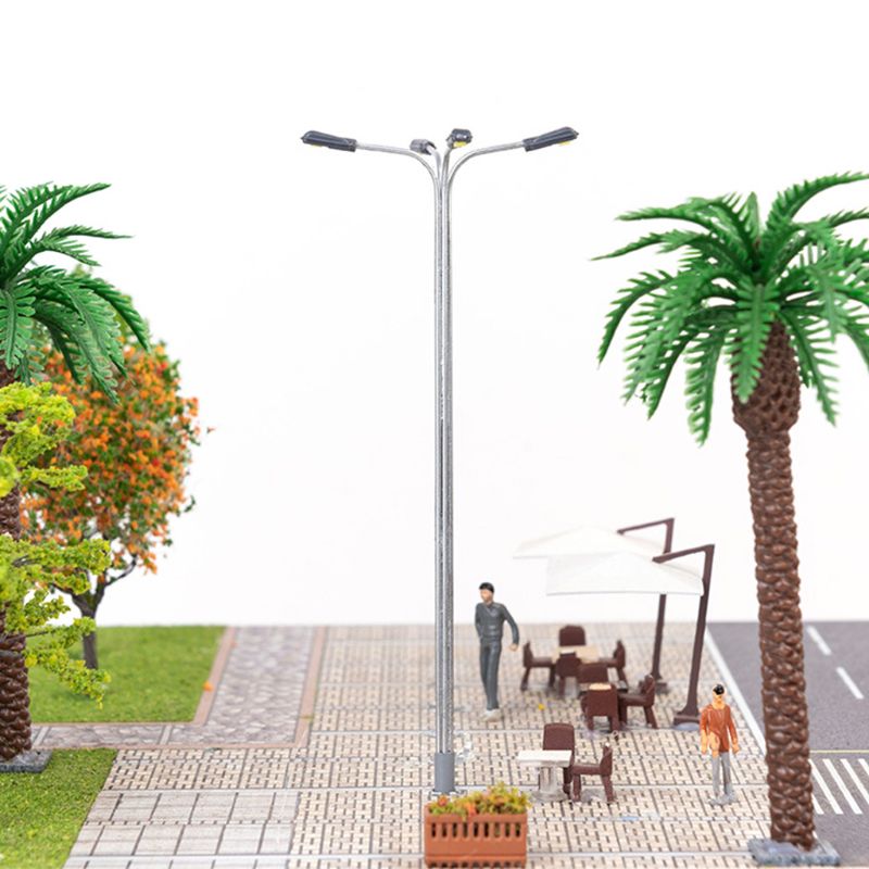 1:87/1:100 skala Modell 4 LED Leucht Straße Lampe Laternenpfahl Landschaft Licht DIY Zug Modell Dekoration Sand Tisch Modell