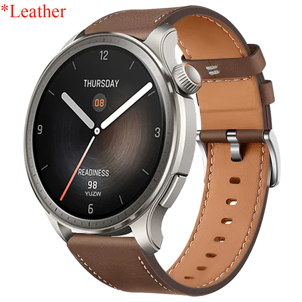 Soft Leather Strap For Huami AMAZFIT BALANCE/CHEETAH Band Amazfit BIP5 GTR 4 3 Pro 47mm GTS 4 3 20mm 22mm Men Women Wristbands: Black Yellow / 22mm