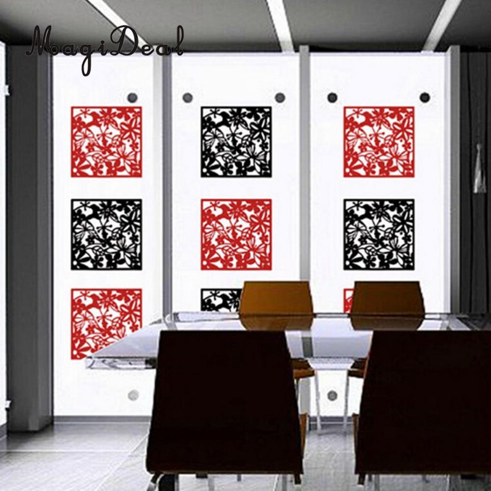 MegiDeal 4x Schmetterling Blume Hängen Bildschirm Vorhang Raumteiler Partition Zauberstab Hause Dekoration Zubehör Weiß/verrotten/Schwarz