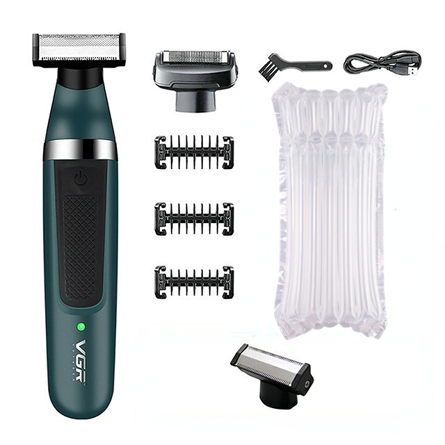 VGR afeitadora electrica para hombre afeitadora Impermeable Maquinilla de afeitar Recargable recortadora de barba Portátil maquina de afeitar cuchillas de doble cara Máquina de afeitar para hombres V-393: Morado