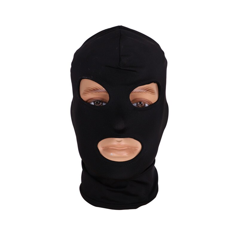 Cycling Cap With Acrylic Double Layer Knitted Face Mask Balaclava Hat Ski Army Stocking Winter Cap Beanie Hood: black 3