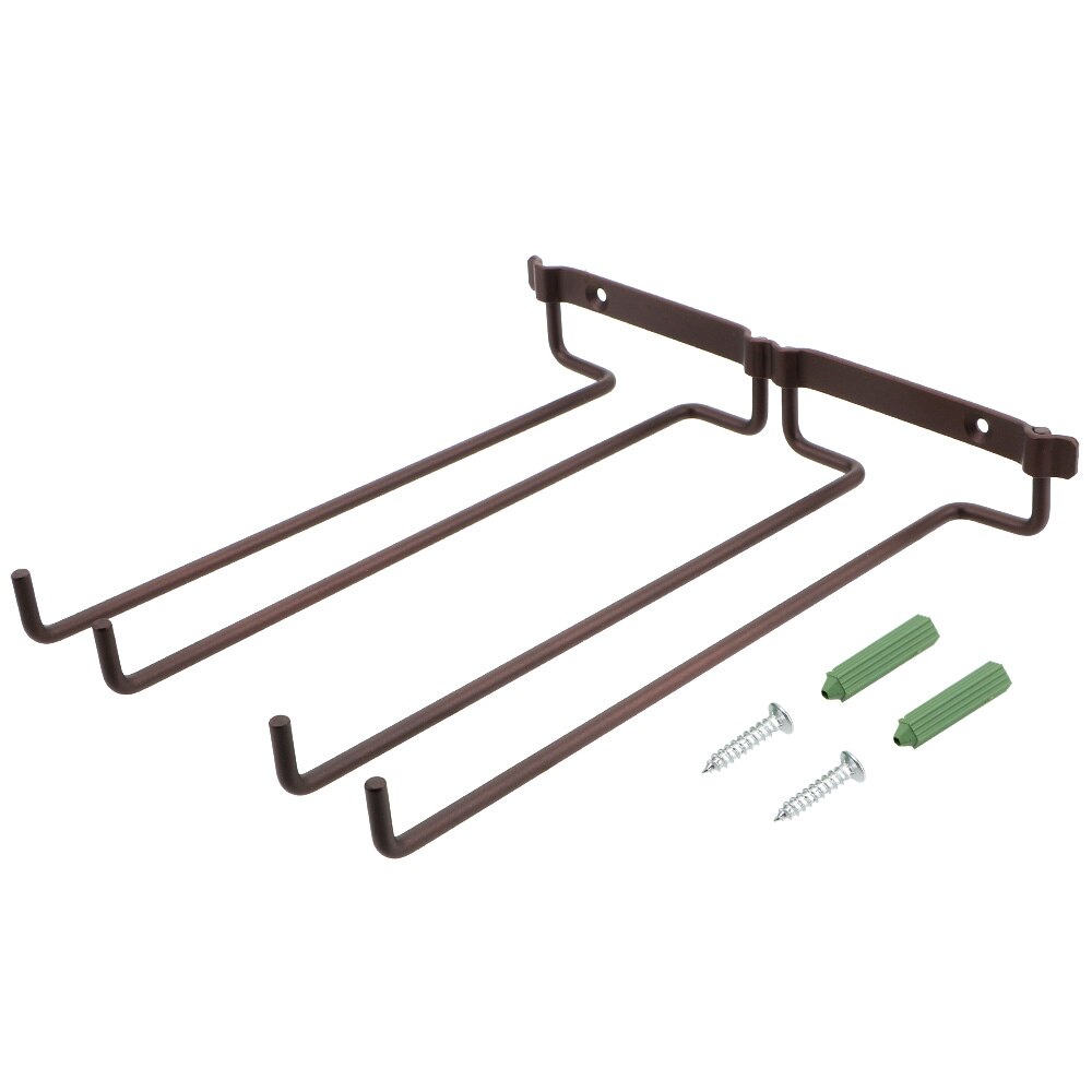 HILIFE Bar Wine Rack Wall Mount Hanger Barware Accessories Double Row Home Kitchen Holder Shelf Stemware Hanging Home Storage: Coffee