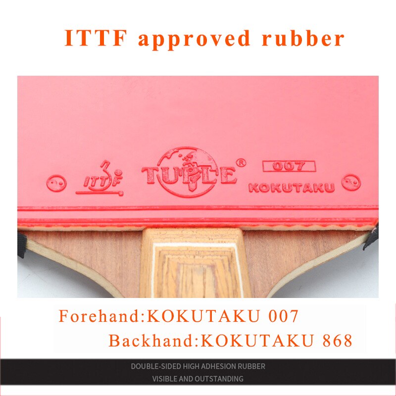 Tuttle 8 Ster Tafeltennis Racket Professionele Ping Pong Bat Palissander Pingpong Blade Met Hoge Kleverige Rubber