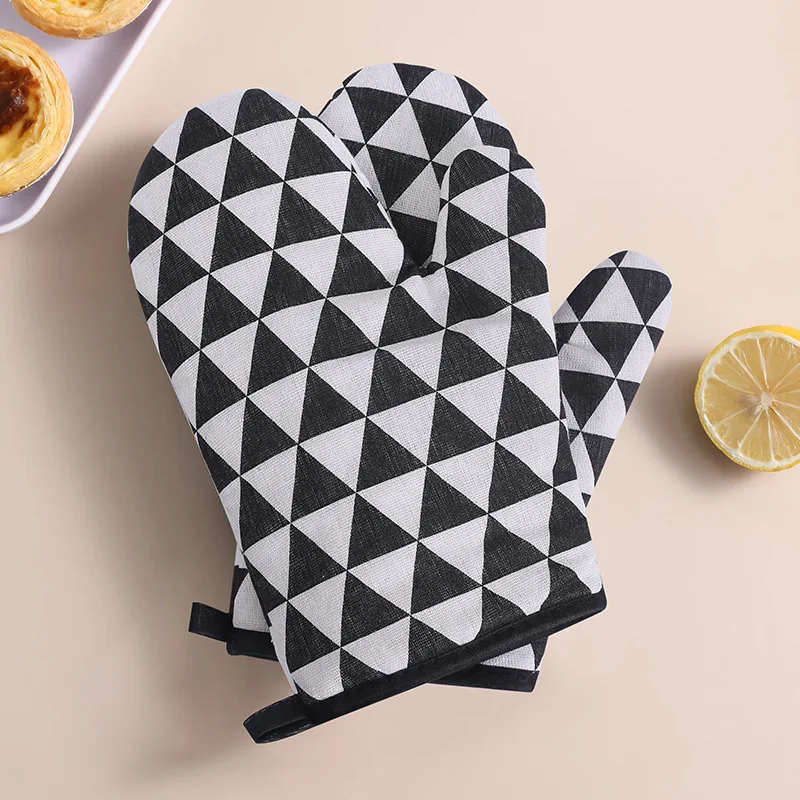 Ofen-Backhandschuhe, Ofenhandschuhe, Mikrowellenherdhandschuhe, hochtemperaturbeständige Leinenhandschuhe, Küchen-Backwerkzeuge, Backgeschirr: Grün