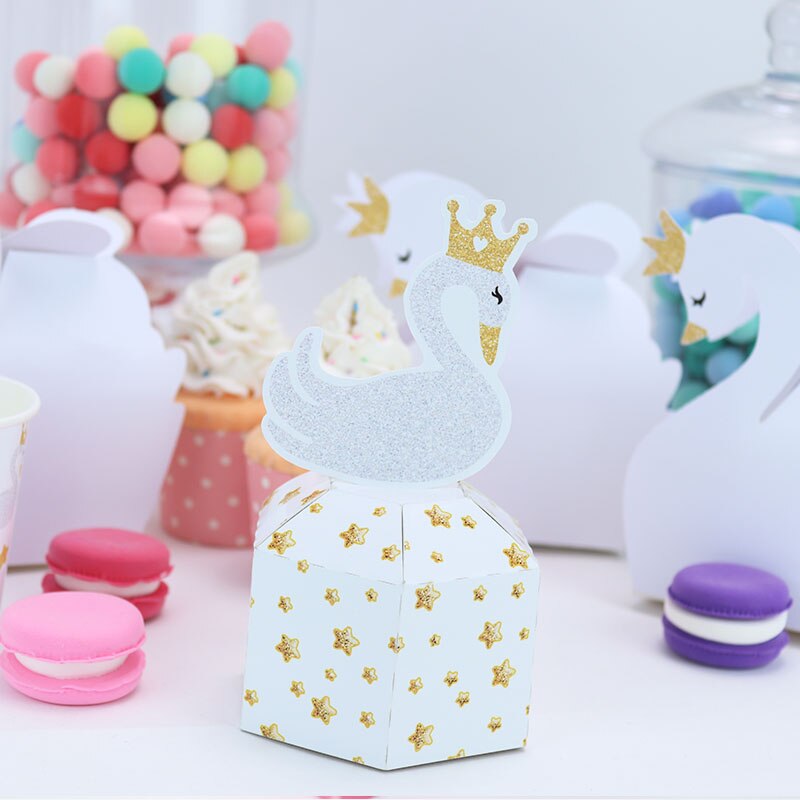 Swan Candy Box Birthday Glitter Topper Swan Party Decoration Birthday Swan Glitter Paper Cake Topper Birthday Decorations Part