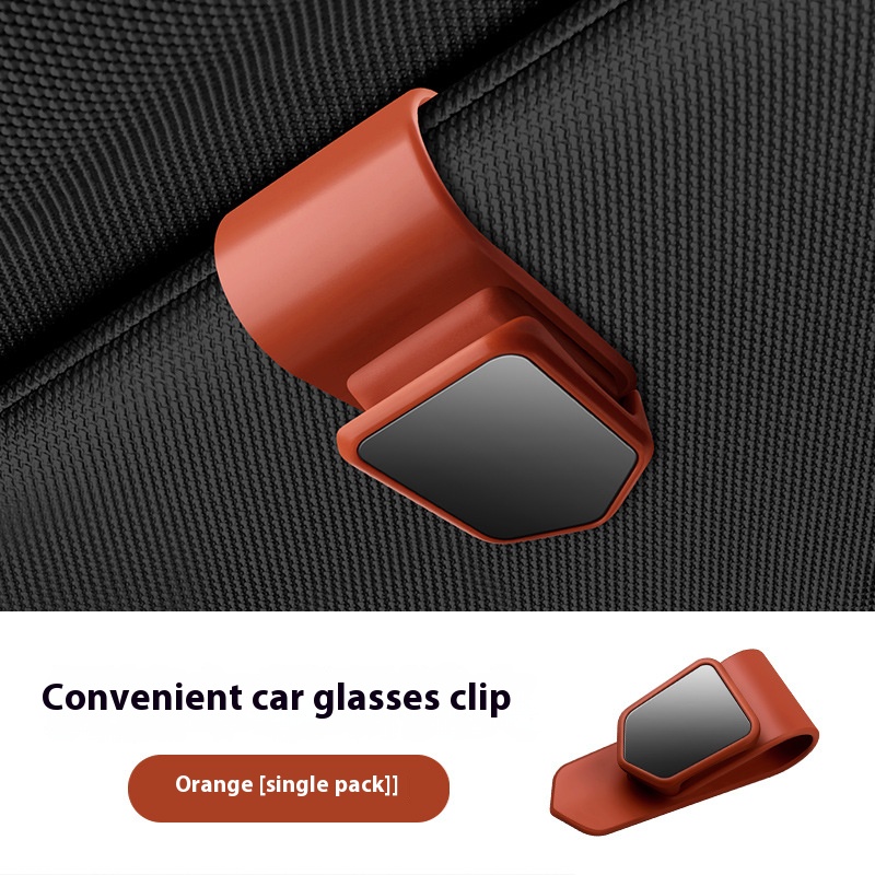 Car-Mounted Eyeglass Holder Interior Automobile Sunglasses Bracket Sunshade Storage Multi-Functional Vehicle Sunglass Clip: Orange