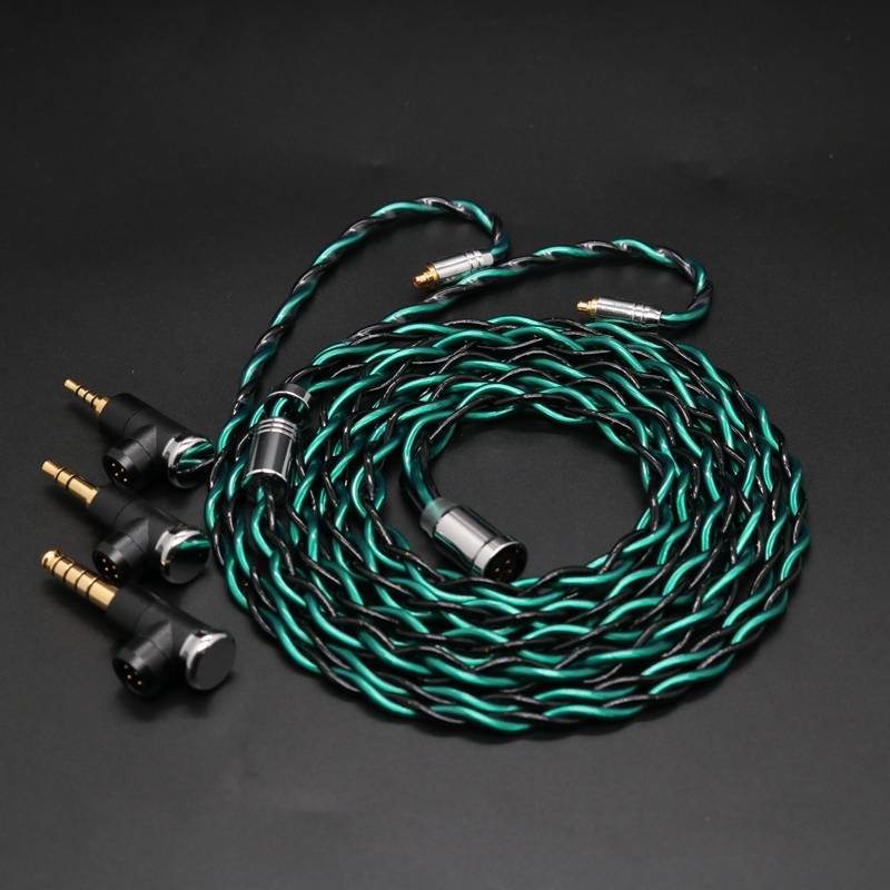 IvipQ-235 Hifi Diy Mmcx 4-Core 7n Occ + Zilver Palladium Plating Modulaire Stekker Oortelefoon Kabel, Voor Gk200 Ie900 Magic One Nova: 2XS / Kaki
