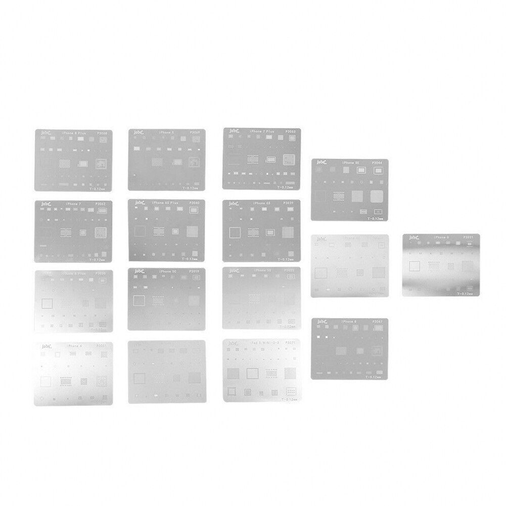 16 stuks vervangende onderdelen platform duurzame reballing stencil kits soldeer sjabloon universele reparatietool voor iphone