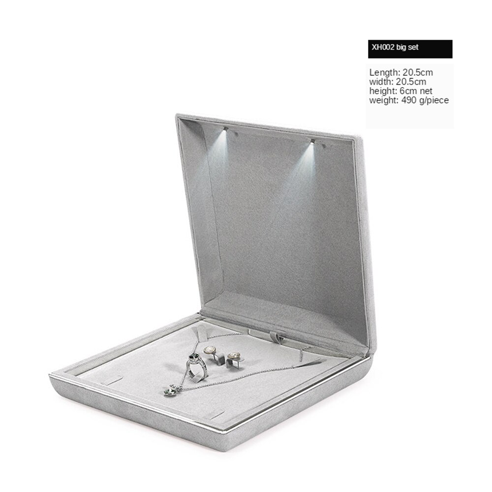B-LIFE Ring Jewelry Storage Case Box Earrings Counter Display Props with Led Proposal Engagement Wedding: p 5