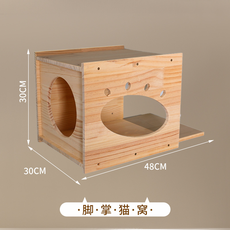 Wall-Mounted Climbing Frame Solid Wood Jump Board Jumping Platform Apartment Space Capsule House DIY Cat Wall: PURPLE