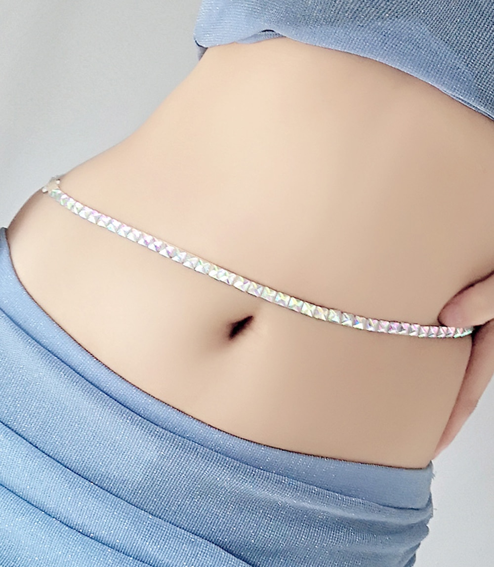 Für Frauen Bauchtanz Zubehör Bunte diamant Taille Gürtel Für Bauch Tanzen Kette Schmuck Kette