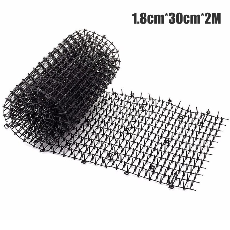 Garden Cat Scat Mats Anti-cat Prickle Strips Keep Cat Away Safe Plastic Spike 2m NDS: 1.8cmx30cmx2m
