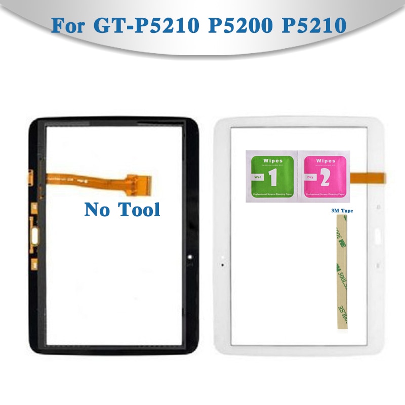 10.1 " voor samsung galaxy tab 3 10.1 gt-p5210 p5200 p5210 tablet touchscreen digitizer sensor voorste buitenste glazen lenspaneel