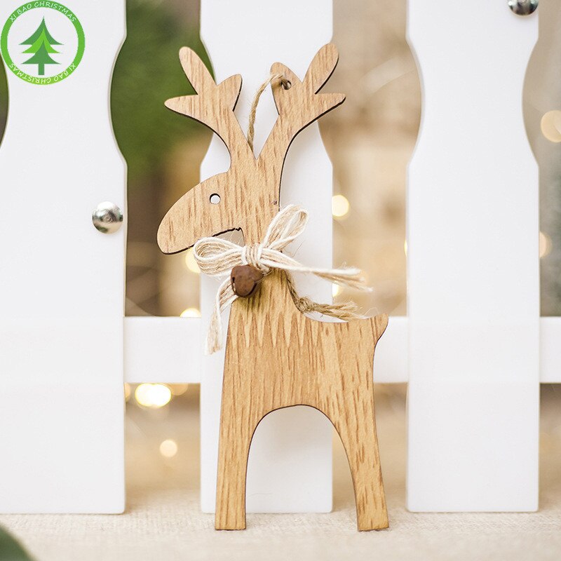 2 soorten Kerstboom boog Houten Herten Hangers ambachten DIY leuke Kid Voor home Party Decoratie ornamenten supplies: wood1