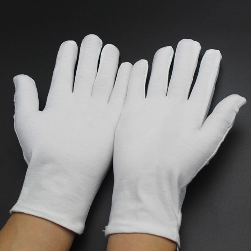 12 pares de guantes de algodón blanco suave y transpirable, accesorios de vestir, guantes de trabajo, ofertas especiales.