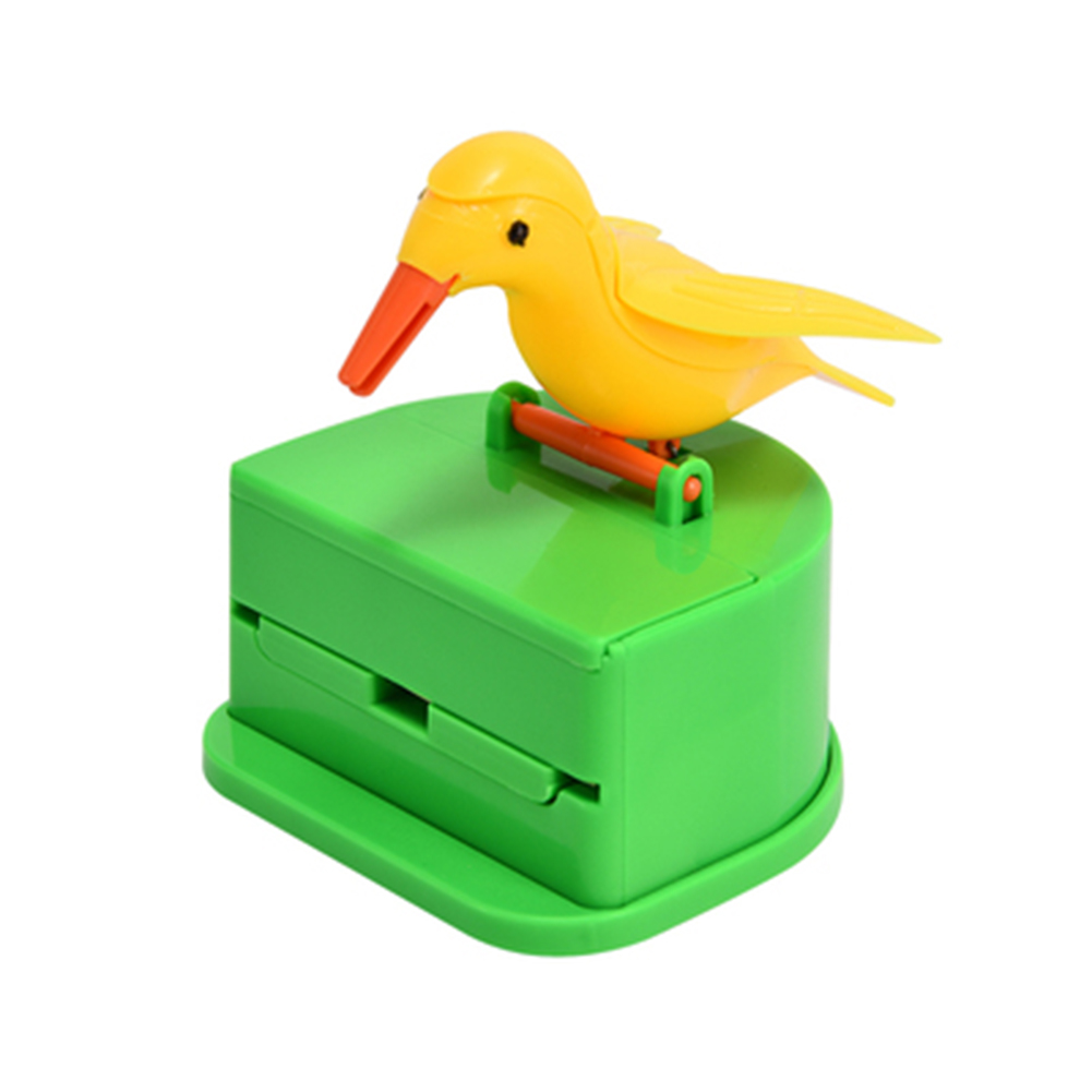 Tandenstokers Houder Leuke Vogel Intelligente Automatische Tandenstoker Dispenser Doos Huishoudelijke Reiniging Tanden Secret Stash Tandenstoker Case: green