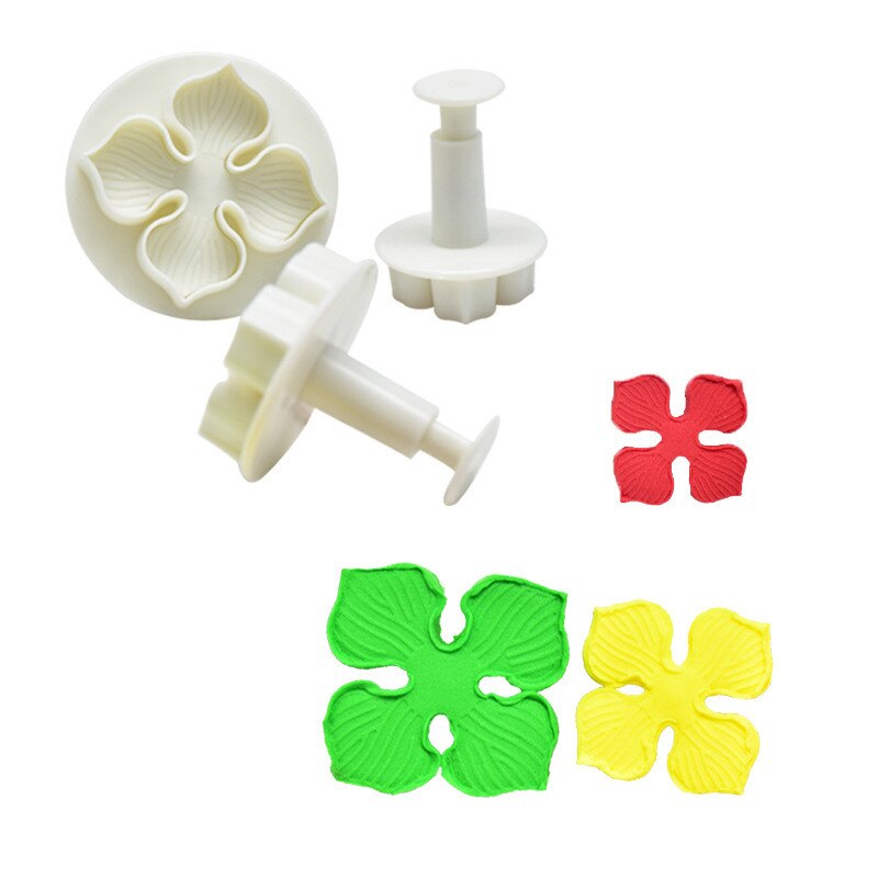 3 Stks/set Hydrangea Fondant Cake Decorating Sugarcraft Plunger Cookie Cutter Flower Blossom Mold Thuis Taart Gereedschap