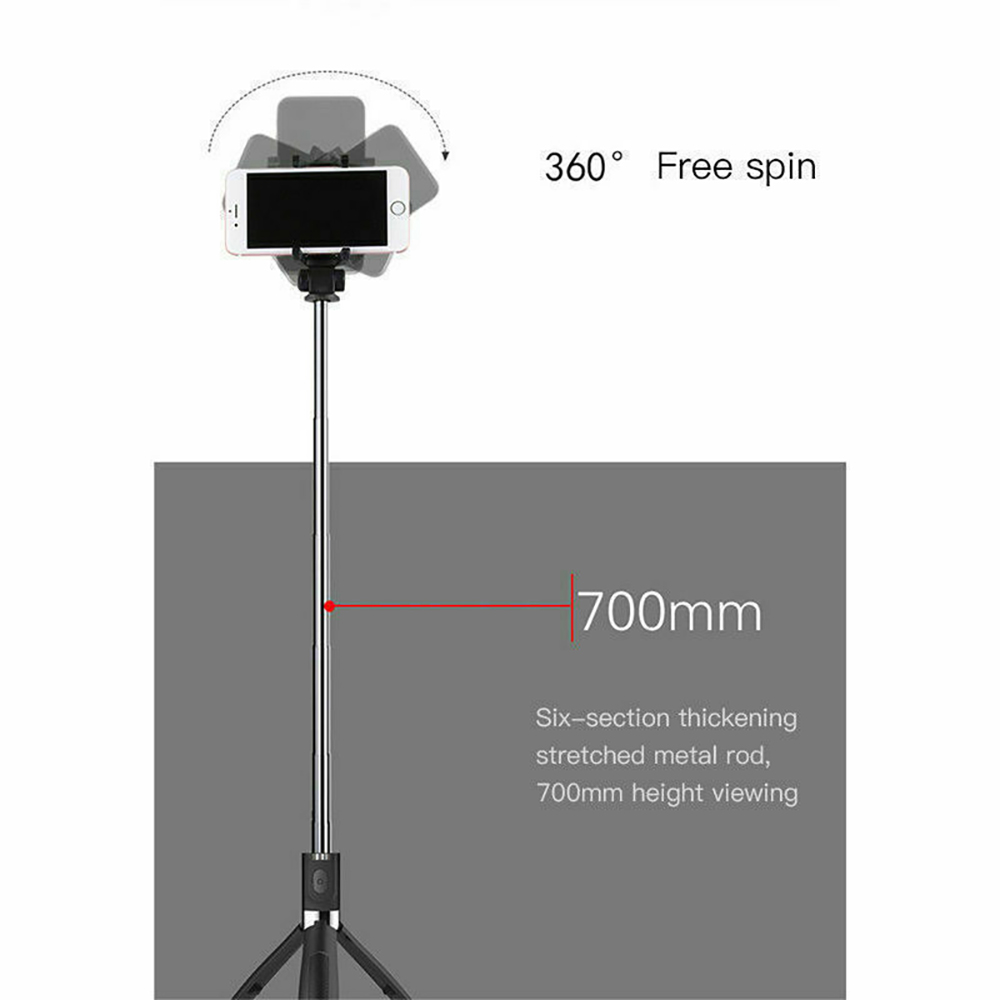 Förlängd trådlös bluetooth-fjärrkontroll selfie-stick universal kompakt resehållare för mobilstativ stativ