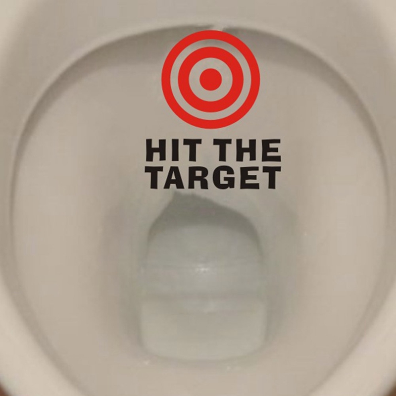 Hit The Target Waterproof Funny Toilet Sticker Bathroom Personality Toilet Seat Sign Reminder Quote Boys Potty Training