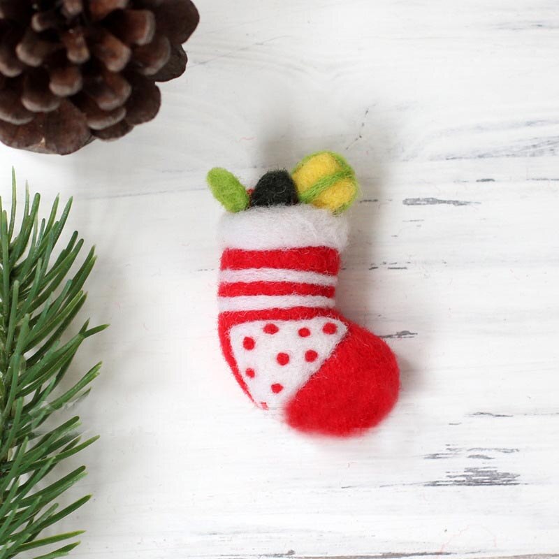 1Set Berry guirnalda broche lana manualidad de fieltro DIY sin terminar pinchado conjunto kit para manualidades para Material de la aguja bolsa de paquete de Lollipop muleta