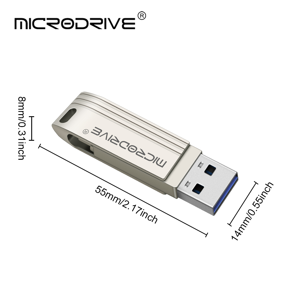 2 in 1 OTG USB3.0 to Lightning phone Flash Pen Drive Metal Memory Stick Usb 3.0 flash Disk 64GB 128GB 256G Pendrive for iPhone
