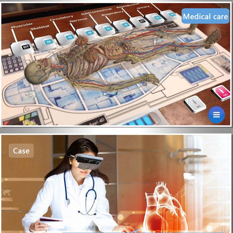 Ar box holografiske effekter augmented reality -briller smart hjelm 3d virtual reality med kontrollhåndtak virtual reality glasse