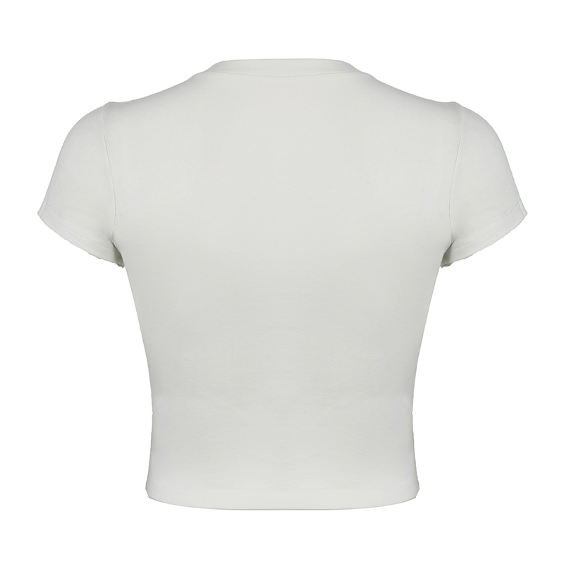 CIBBAR Harajuku Animal Print Crop Top Basic Wit Korte Mouw Crewneck T-shirt Vrouwen Casual Slim-fitting Tees Lady y2k Vintage