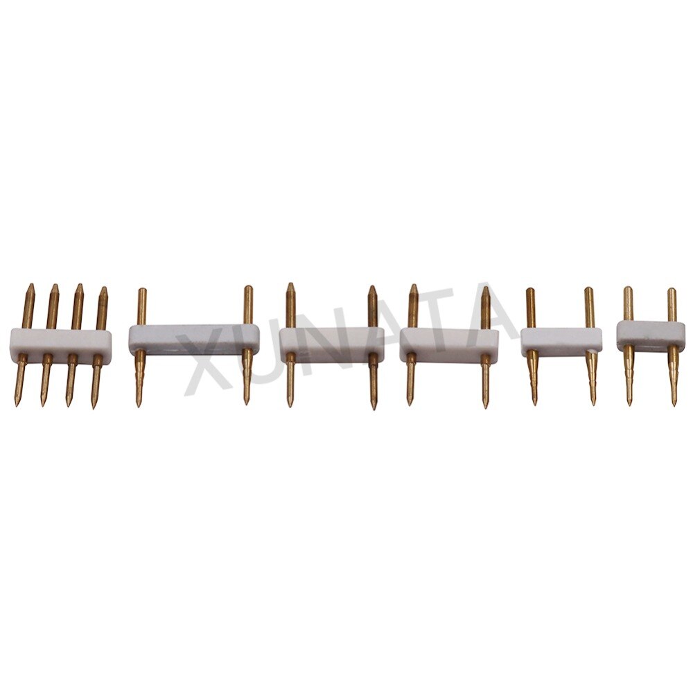 5 kpl 2 pin 4 pin 6mm/8mm/12mm/15mm liitin suosittele lisävarusteita kuparinastat 110v 220v yksiväriseen rgb led-nauhaan