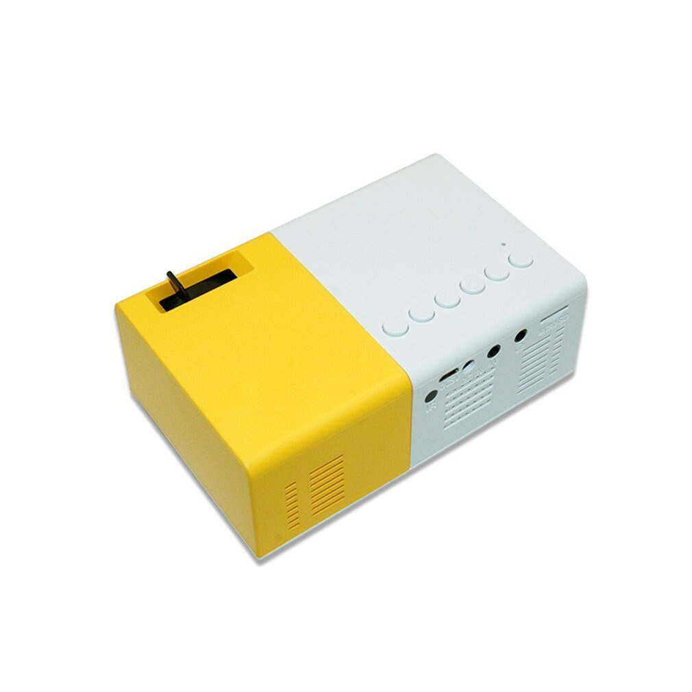 Yellow Home Mini Projector Machine Led Portable Handheld Projector Supports High Definition 1080P