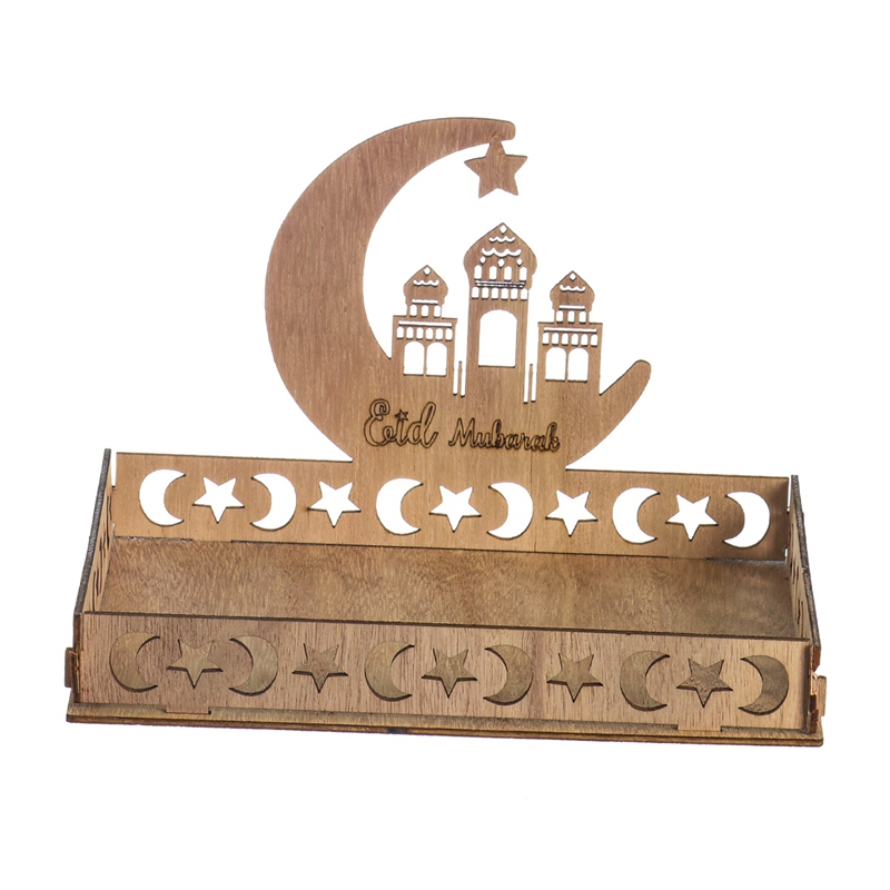 Moon Star Houten Ramadan Decoratie Voor Thuis Islamitische Moslim Party Decor Eid Mubarak Ramadan Kareem Voedsel Lade Eid Al adha