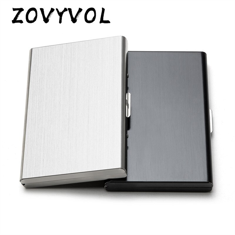 Zonynol Zilveren Credit Kaarthouder Zwart Portefeuilles Metalen Mode Id Houders Unisex Box Business Multi Portemonnees