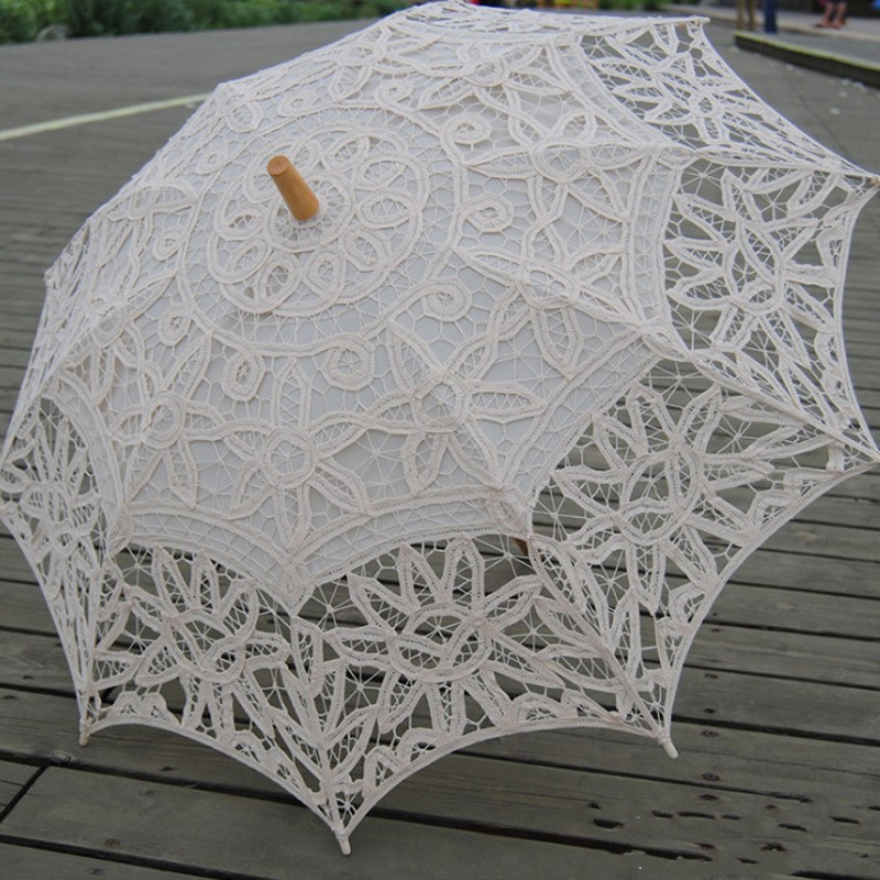 Parapluie victorien, fantastique, en dentelle, pour mariée et mariée
