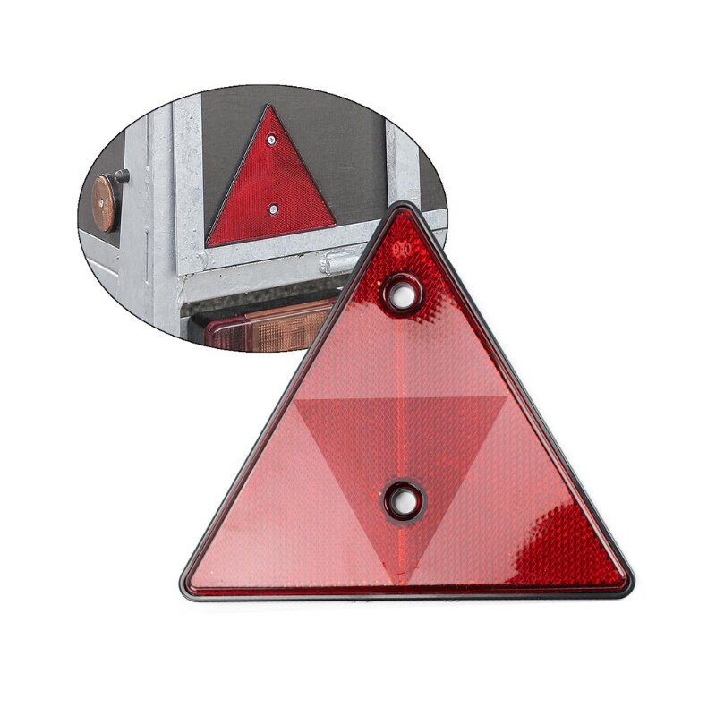 Reflector triangular para remolque, triángulos reflectantes para postes de puerta, reflectores de advertencia traseros, adecuado para camión y Tractor, Color Rojo