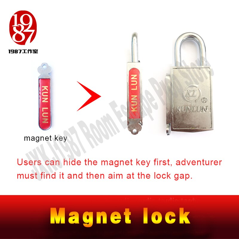 Magnet lock prop for escape room magnet key lock Real life escape mysterious room game prop from JXKJ1987 combination lock
