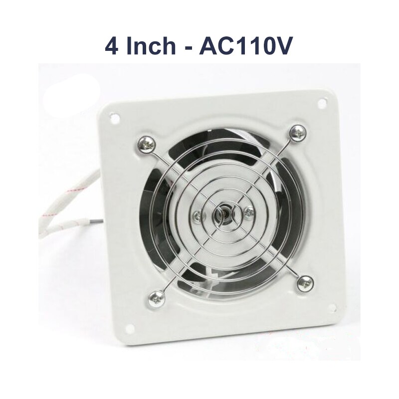 4 Inch High-speed Silent Exhaust Fan Stainless Steel Fan Blade Toilet Window Extractor Exhaust Ventilator Ventilation Fans 25w: US  AC110V