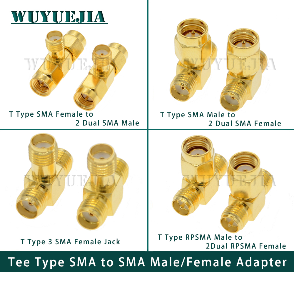 SMA To SMA Male Female Straight Connector 90 Degree Right Angle 135Degree Tee Type 3 Way Splitter RPSMA To RPSMA Male Adapter RF