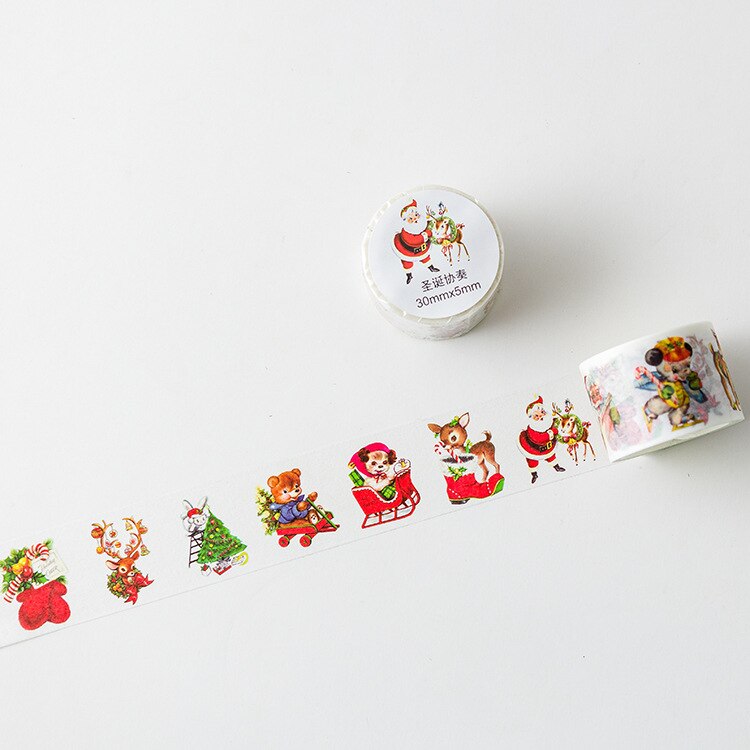 Cintas adhesivas decorativas para decoración, 1 Uds./1 lote, dulce pastel, animales encantadores, papel álbum de recortes DIY, pegatinas 3m: shengdanxiezhou