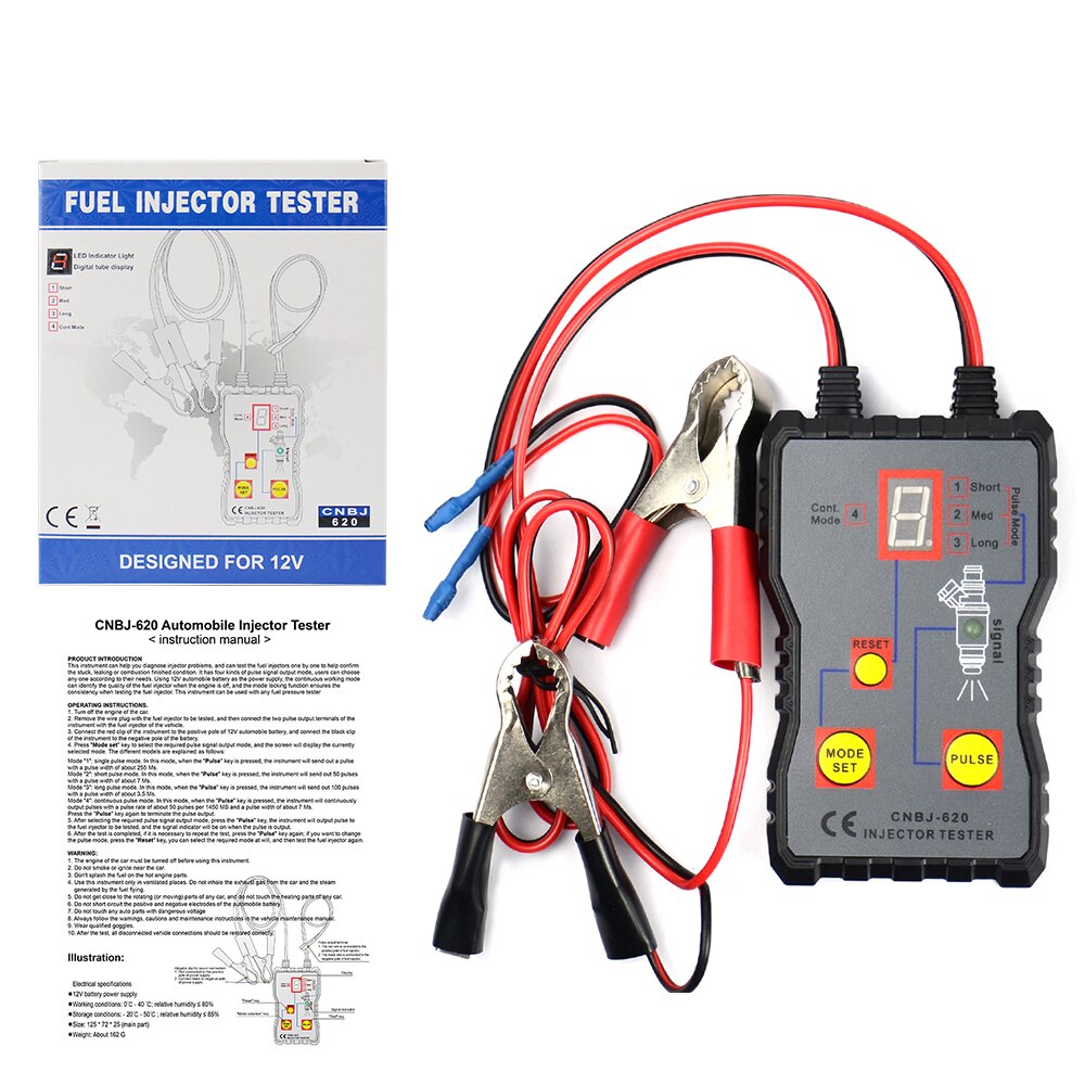 probador del inyector de combustible inyector 4 Pluse probador de modos poderoso sistema de combustible herramienta universal probador del inyector de combustible