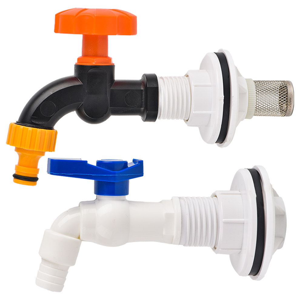 Bulkhead Fitting Double Threaded Bulkhead Water Tank Connector for Rain Barrels Aquariums Water Tanks Tubs Pools