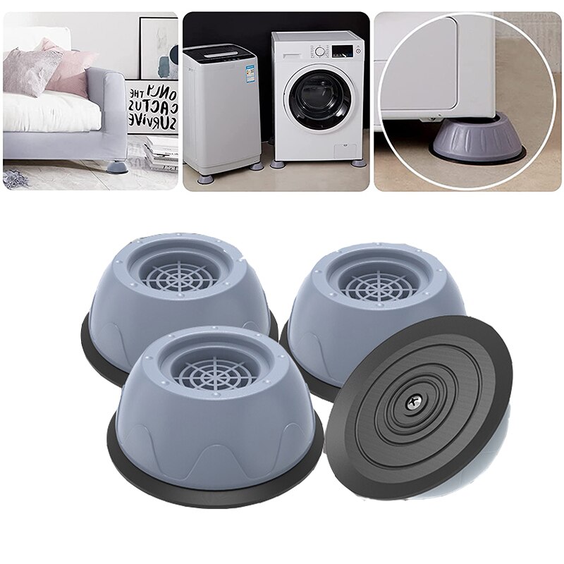 4PCS Anti Vibration Washing Machine Feet Pads Rubber Legs Silent Skid Raiser Mat for Washing Machine Support Refrigerator Base