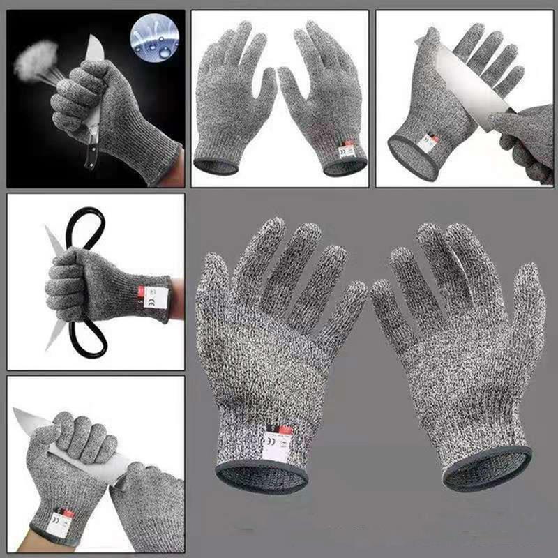 Guantes resistentes a cortes de grado 5, protección de seguridad para corte de vidrio HPPE resistente a los arañazos para jardineros, guantes de corte para construcción