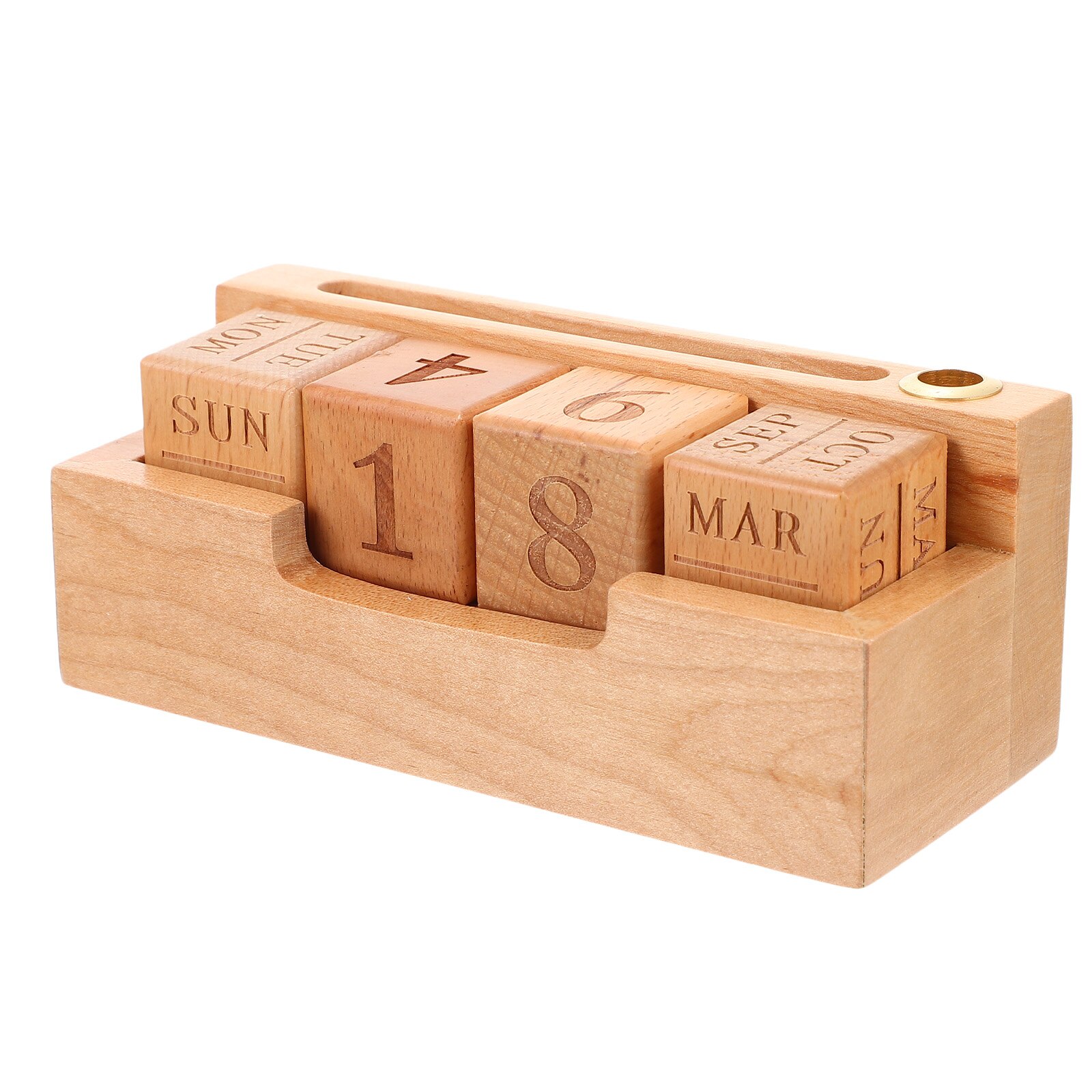 Calendrier anglais en bois perpétuel pour la maison, fourniture de bureau