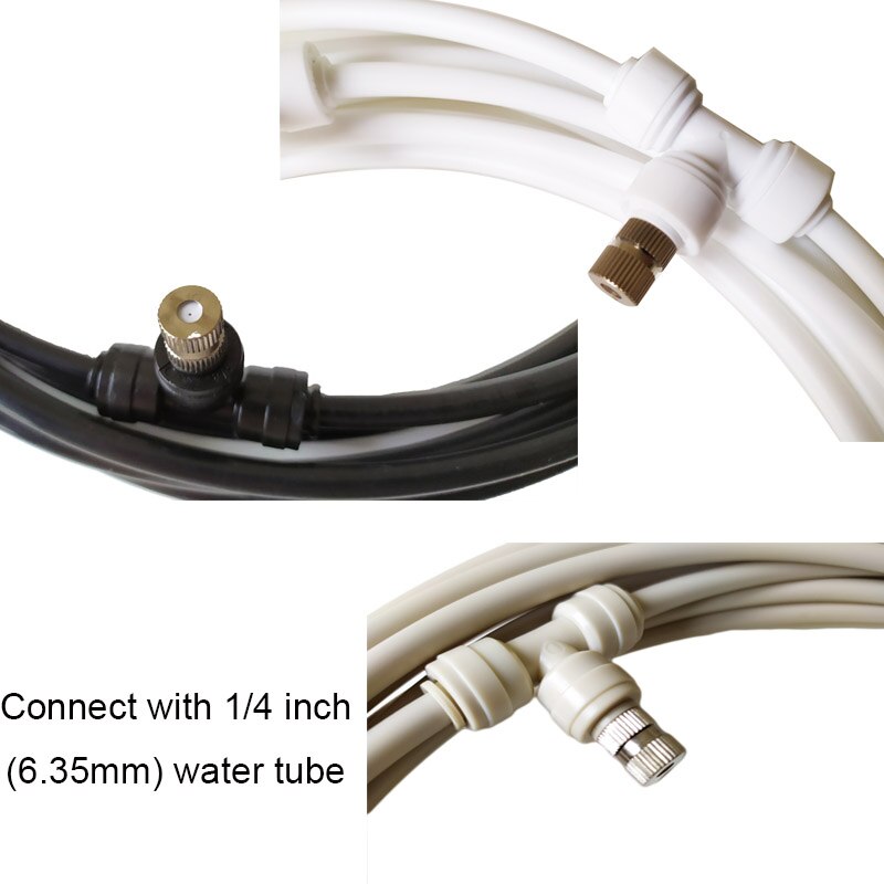 Sistema de enfriamiento por nebulización de Patio, Kits de riego de jardín, pulverizador de 6m-18m, presión de grifo de agua de 4-5bar