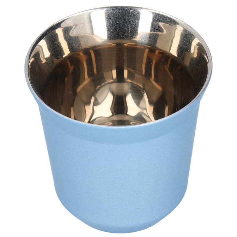 Taza de café de acero inoxidable 160 de 80ml/304 ml, taza de doble pared con cápsula aislada, taza de leche para el hogar y la tienda, vasos de Espresso: Light Blue 80ml