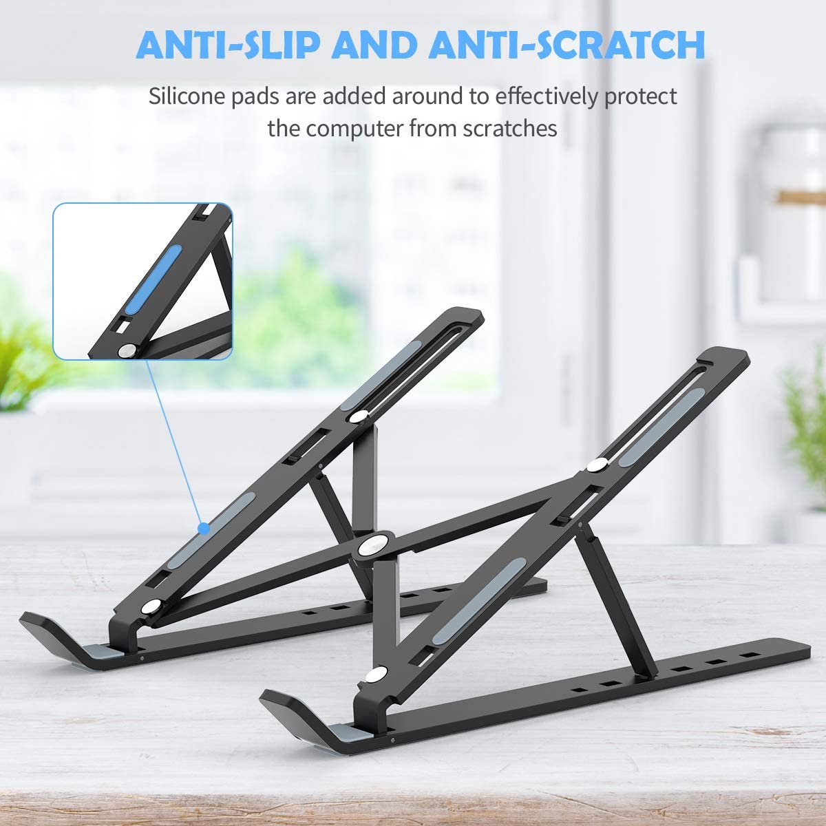 Foldable Laptop Tablet Stand Universal Lightweight Adjustable Aluminum Laptop Computer Stand Support For ALL 10”-15.6” Devices
